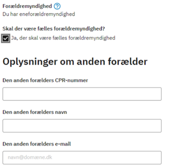 Picture of the place where you can inform if there is another parent